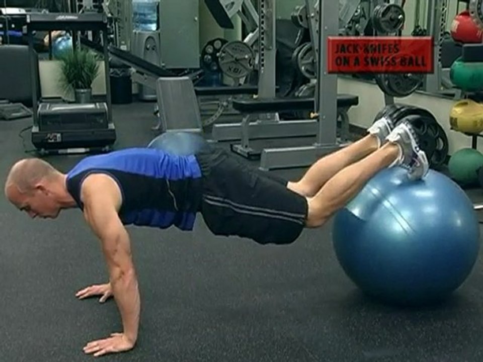 Lower Ab Training | Exercise Ball Jack Knives