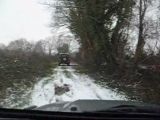 land rover DEFENDER & jeep WRANGLER in the SNOW