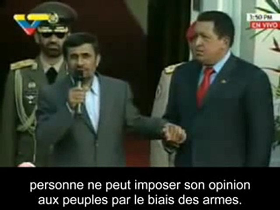 Chavez reçoit Ahmadinejad Sous-titré fr
