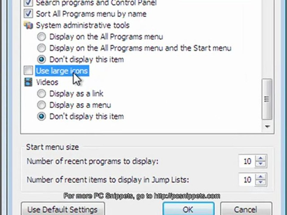 Display More Programs on Start Menu in Windows 7