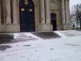 Versailles sous la neige : cathédrale st Louis