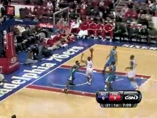 Samuel Dalembert blocks David West's shot off the backboard