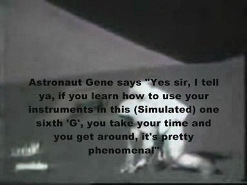 Moon Landing Hoax-Astronauts Need Ceiling Cable To Bend Over