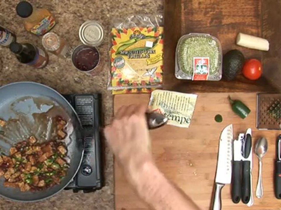 BBQ Tempeh Corn Tortilla Burrito Recipe