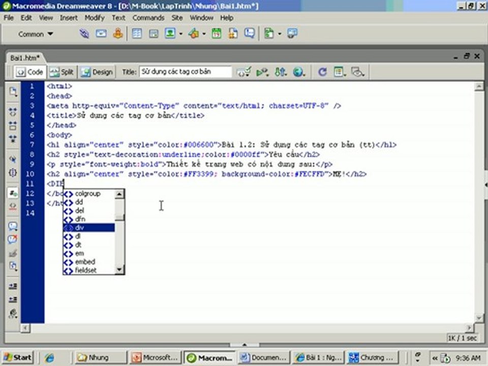 JavaScript. Bài 2.2 các tag cơ bản - thuộc tính định dạng
