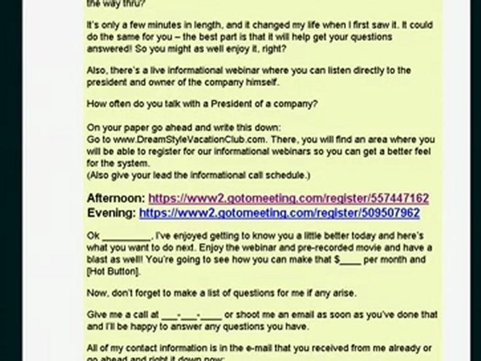 Dream Style Vacation Club Free Training Comp Plan