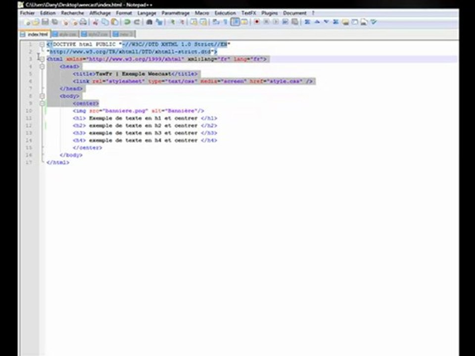 Les bases du html et du css