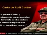 Raúl Castro expresó sus condolencias al pueblo haitíano