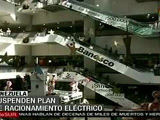 Suspenden plan de racionamiento eléctrico en Venezuela