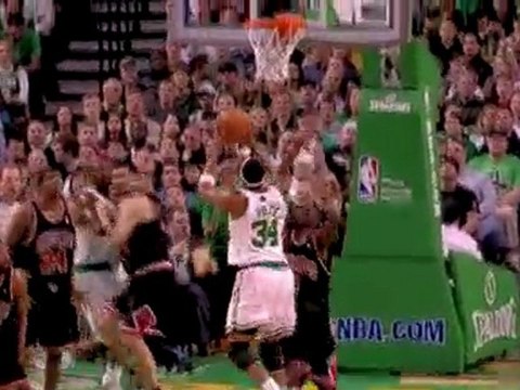 Luol Deng gets in the face of Paul Pierce and blocks his jum