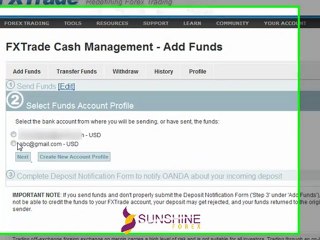 Sunshine Forex-How to fund Oanda Account