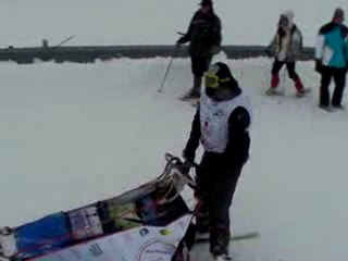 Henry Coronica arrive au lac du Mont Cenis