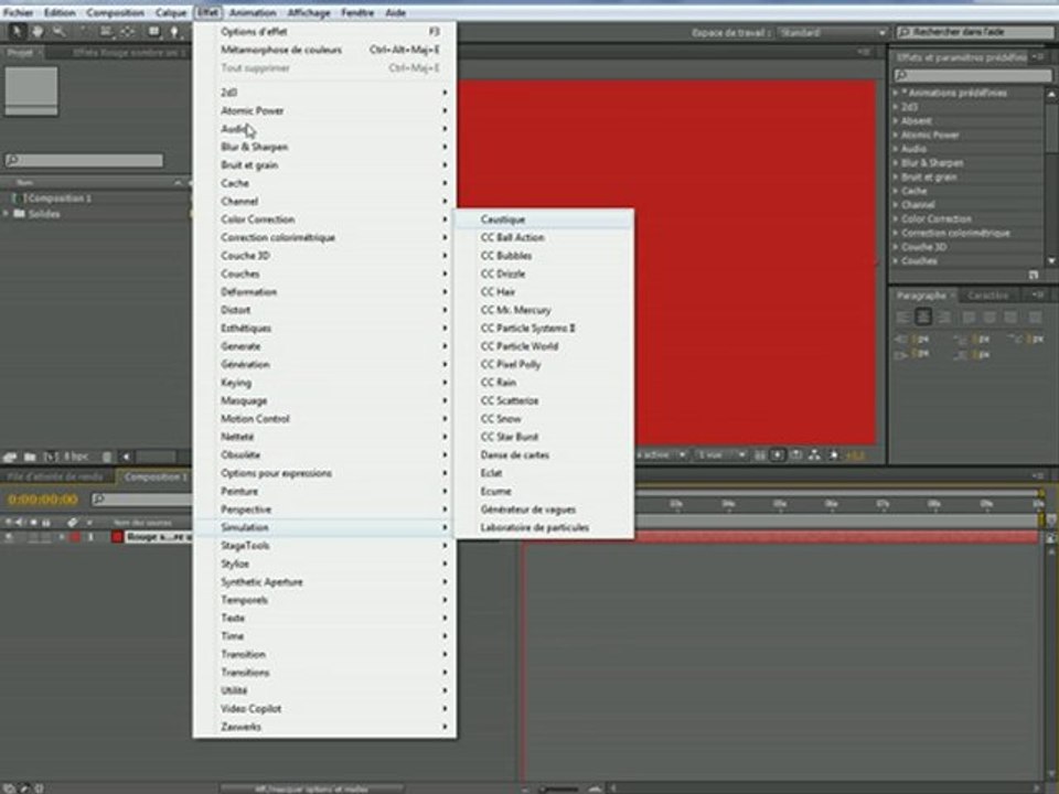 mes l'effet AE CS4