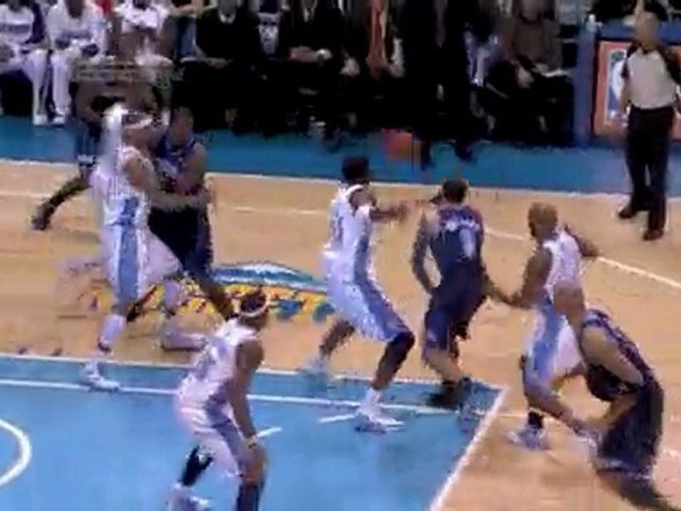 J.R. Smith picks off Deron Williams' pass and takes to the o