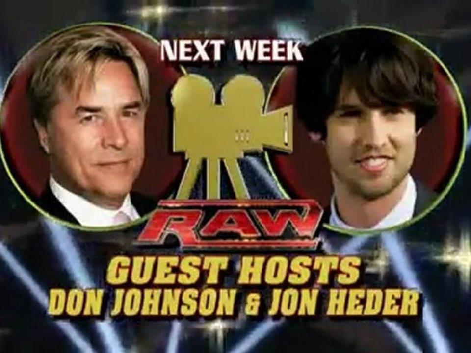 RAW Guest Hosts- Jon Heder and Don Johnson