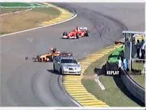 Formula 1 Aracı Güvenlik Aracına çarpıyor-trformula1.com