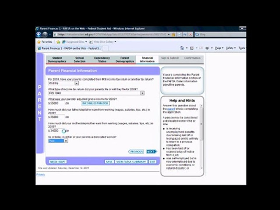 How to File the 2010-11 FAFSA