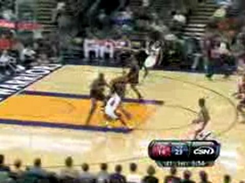 Monta Ellis spins around Luol Deng and finishes with a lay u