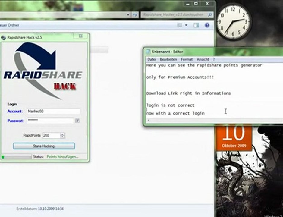 Rapidshare Points Generator v2.5