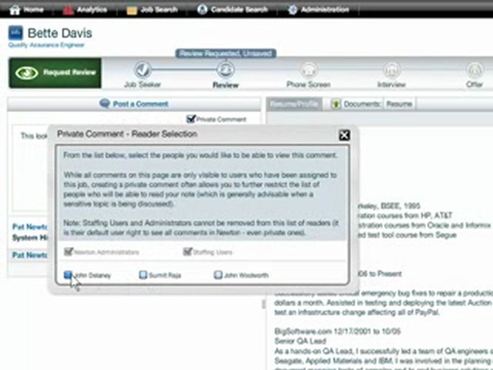 Intuitive Recruiting Workflow