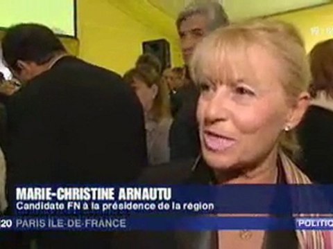 FN - Marie-Christine Arnautu au voeux d'Huchon 2010