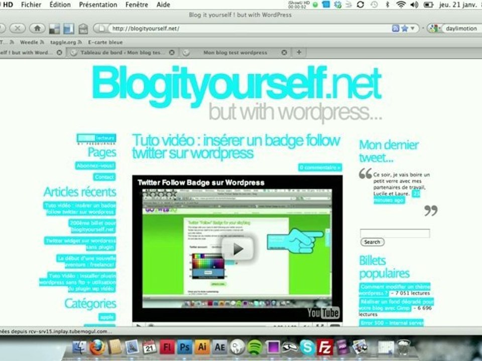 Comment insérer son dernier tweet de manière personnalisée