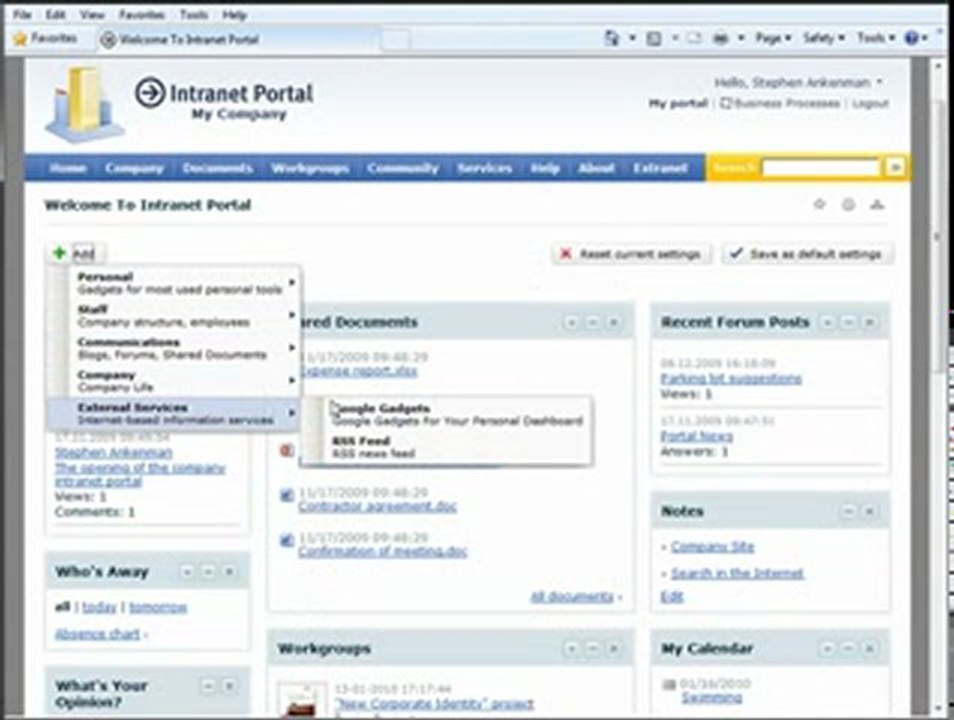 Advantages of Using Personal Dashboard in Intranet Portal