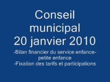 Conseil municipal  - 20 janvier 2010 - Enfance