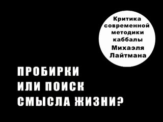 Пробирки или поиск смысла жизни