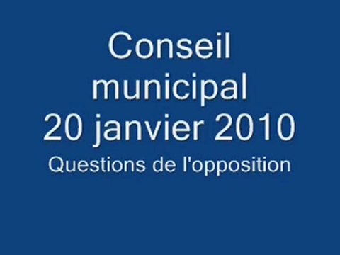 Conseil municipal du 20 janvier 2010