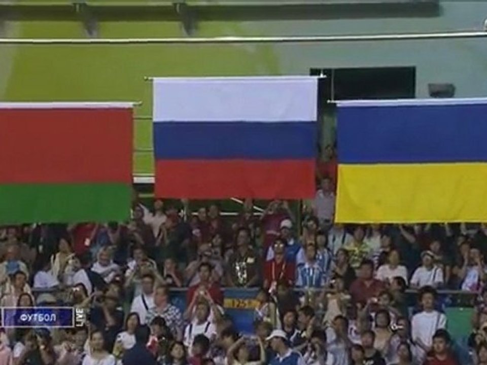 Evgenia Kanaeva singing National Anthem @OG Beijing 2008