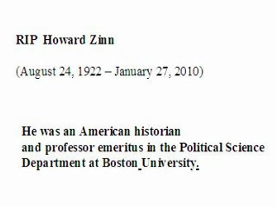 RIP Howard Zinn
