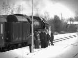 Arrivée train vapeur 141R en gare de Vielmur/Agout