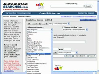 Search eBay automatically with AutomatedSearches.com ...