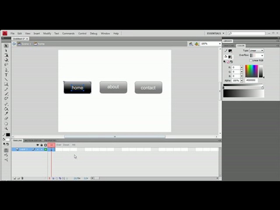 How to make a navigation bar - Flash CS4 Tutorial