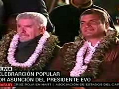 Evo Morales celebra con el pueblo trás toma de posesión