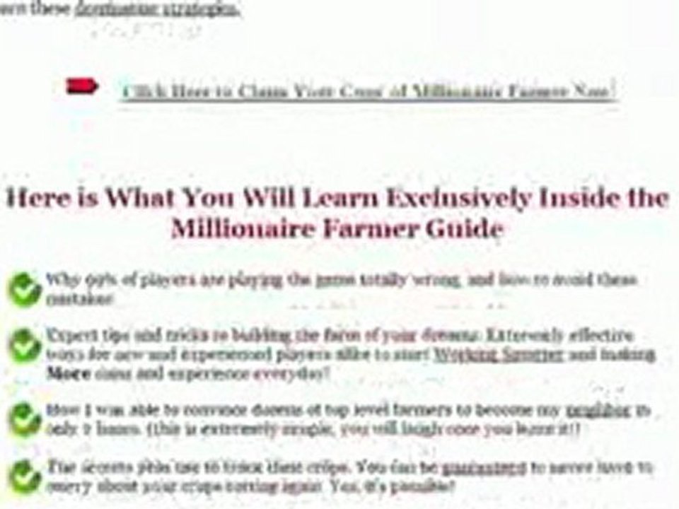 Millianaire Farmville Farmer Guide Review