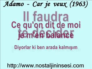 Adamo - Car je veux -1963 ( Karlar Düşer )