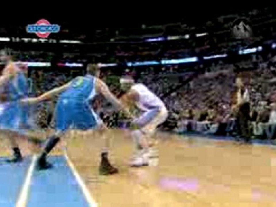 Kenyon Martin drives past a defender and finishes with autho