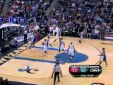 Chris Kaman throws a nice pass to Marcus Camby who finishes