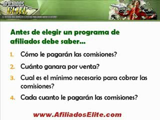 Afiliados Elite-¿Cúanto le Pagarán y Dónde? parte1