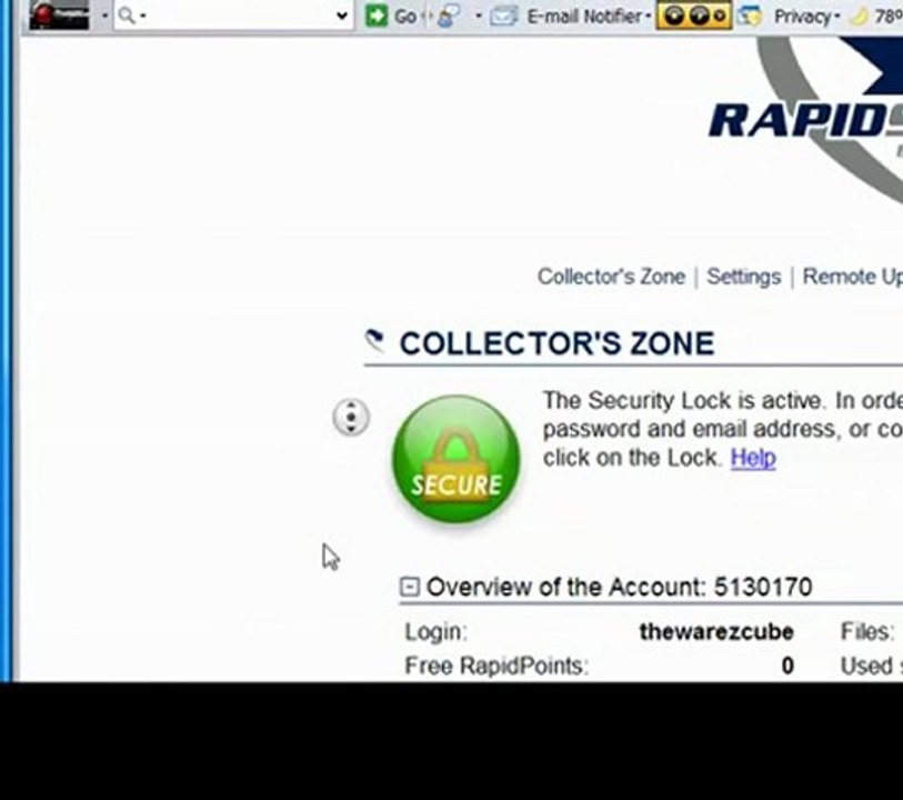 Premium RapidShare Points Generator get 1000 points