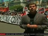Piqueteros piden trabajo en Argentina, baja desocupación