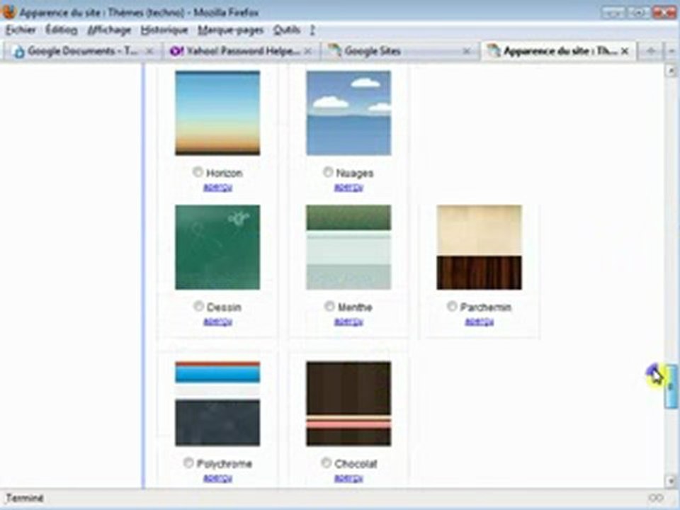 google site modifier l'apparence du site