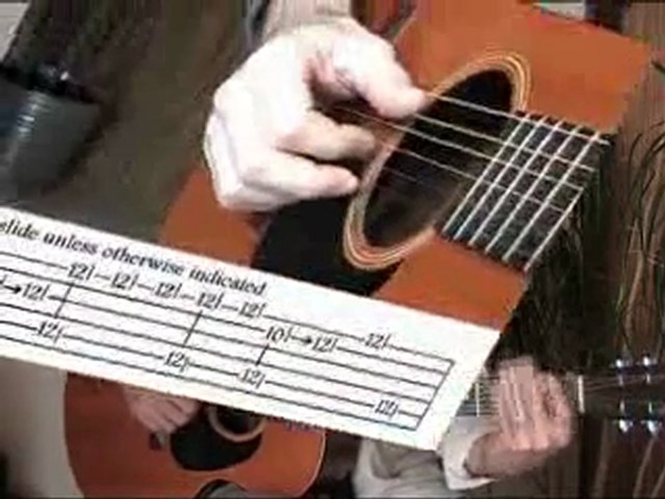 Finger Picking Blues Guitar  - Bottleneck in Open G Lesson