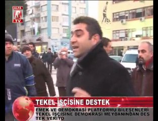 aliağa'dan tekel işçilerine destek