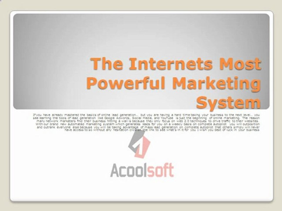 Lead Generation Breakthrough For Network Marketers