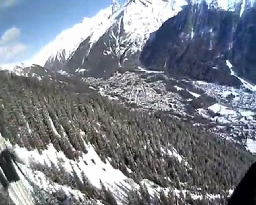 Chamonix , Vol en parapente de Planpraz le 21 Janvier 2010