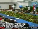 Se solidariza Daniel Ortega con pueblo venezolano