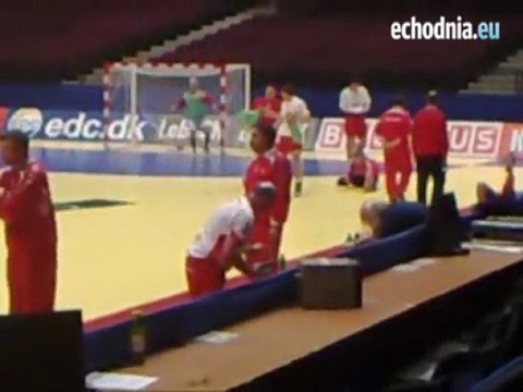 Trening polskich piłkarzy ręcznych przed meczem z Chorwacją